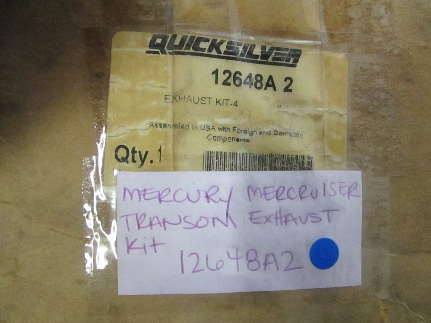 NEW OEM 12648A2 Mercury/Mercruiser Transom Exhaust Kit 0810