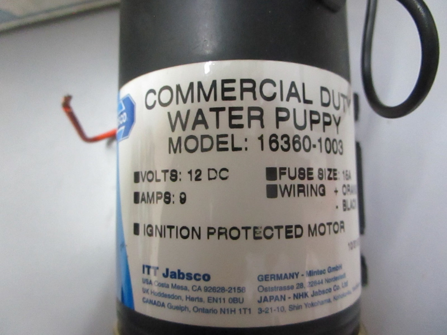 *NEW OEM* 0720 Jabsco 12V Commercial Duty Water Puppy Pump 16360-1003