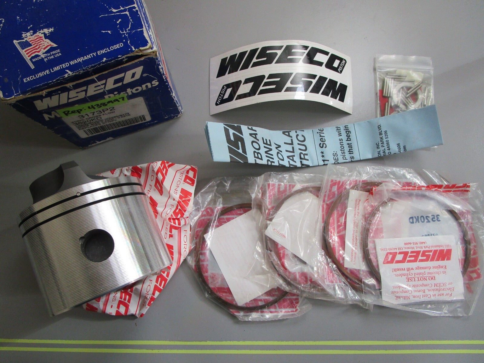 *NEW* 0820 Wiseco Piston Kit 3173P2 3520KD For OMC 438997