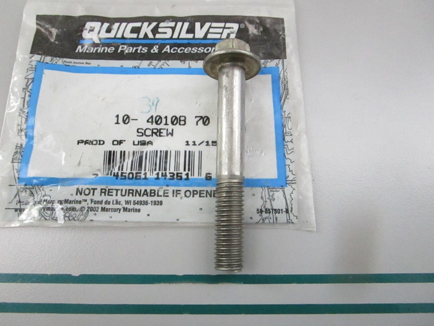 NEW OEM 10-40108 70 Mercury Quicksilver Screw 0810