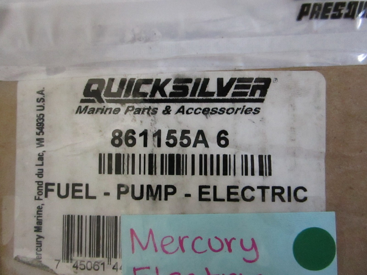 NEW OEM 861155A6 Mercury Quicksilver Electric Fuel Pump 0820