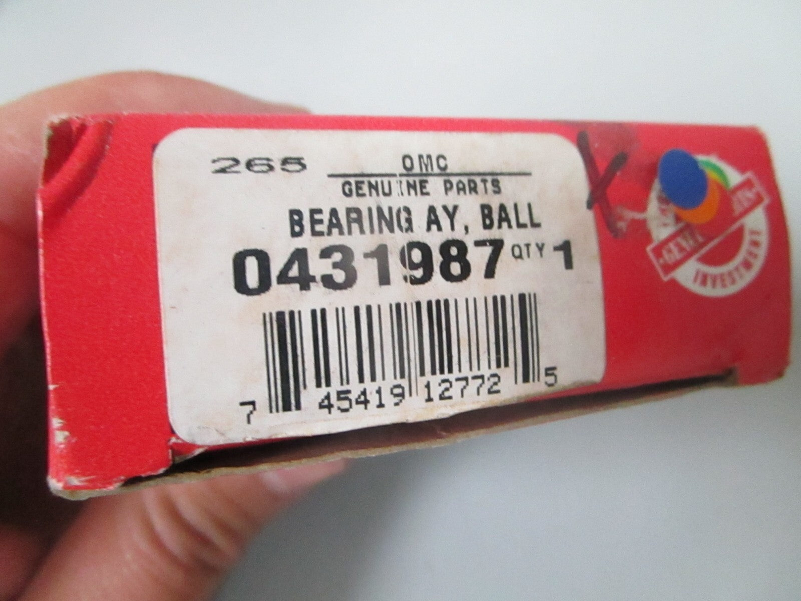 *NEW OEM* 0810 OMC Johnson Evinrude Ball Bearing 431987 0431987