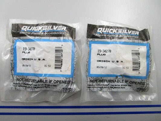 *NEW OEM* (LOT OF 2) 0810 Mercury Quicksilver Plug 19-34270