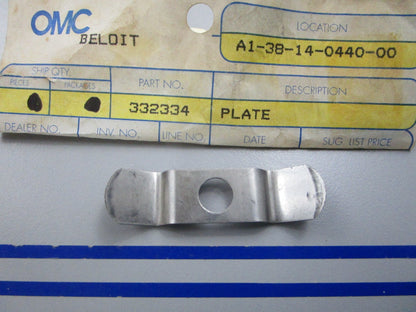 NEW OEM 332334 0332334 OMC Johnson Evinrude Plate 0810