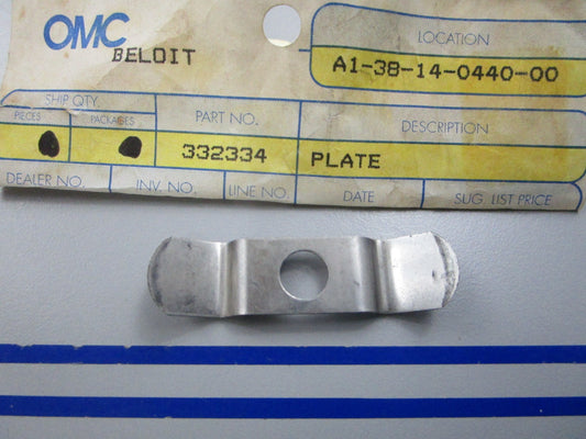 NEW OEM 332334 0332334 OMC Johnson Evinrude Plate 0810