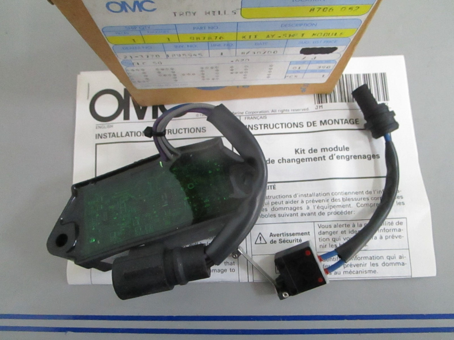NEW OEM 987876 0987876 OMC Johnson Evinrude Shift Module Kit 0820