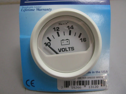 *NEW* 0820 Faria Dress White Voltmeter 13120