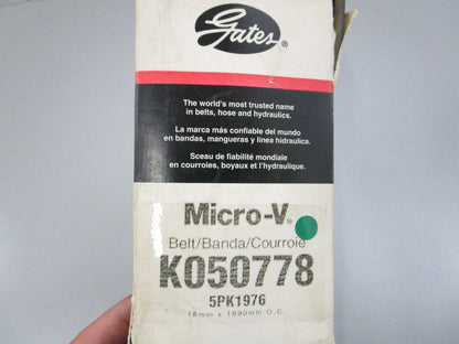 Gates K050778 Micro-V Serpentine Belt 5-Rib 78.5in NEW 0810