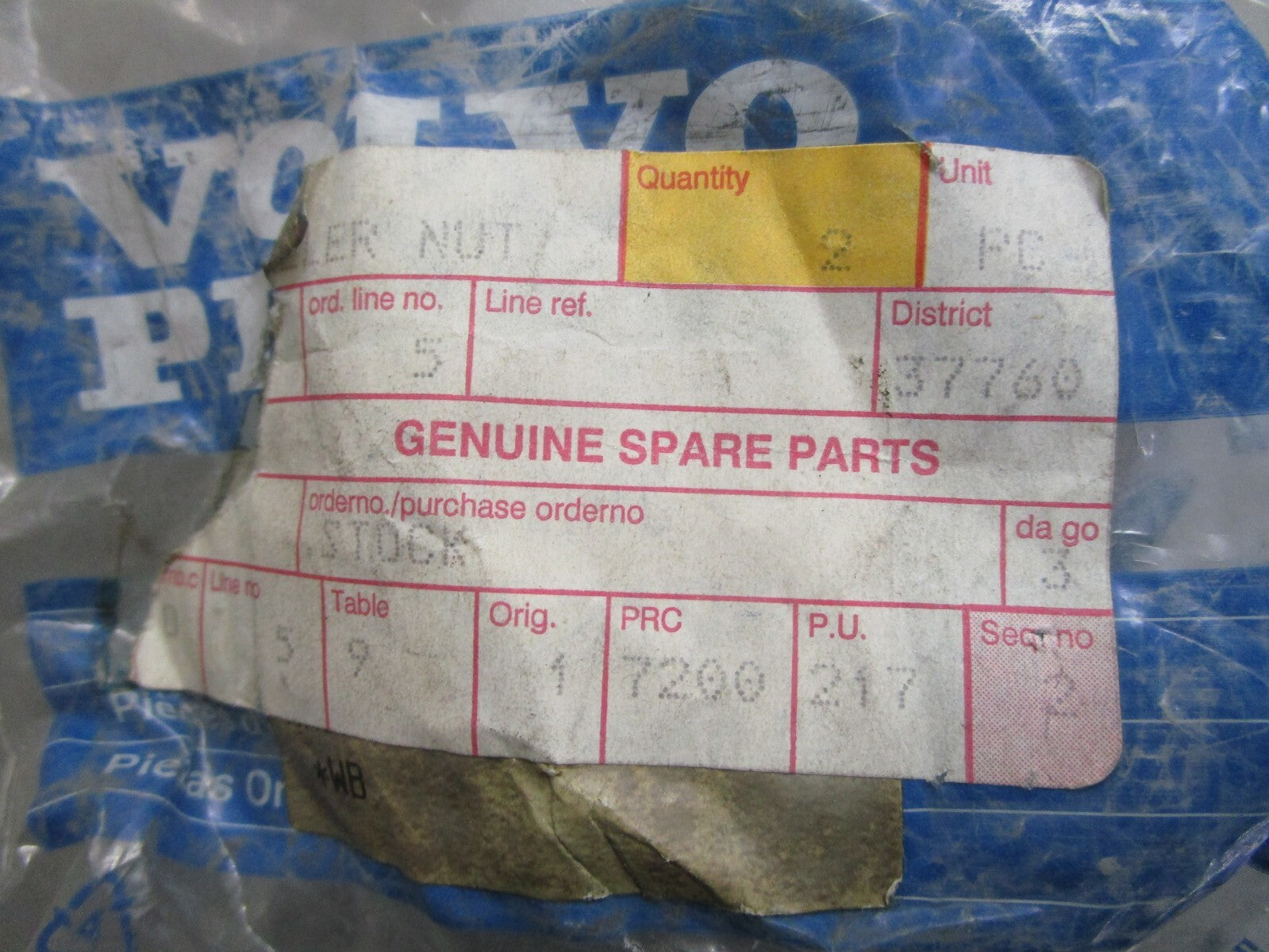 *NEW OEM* 0820 Volvo Penta Propeller Nut 852196