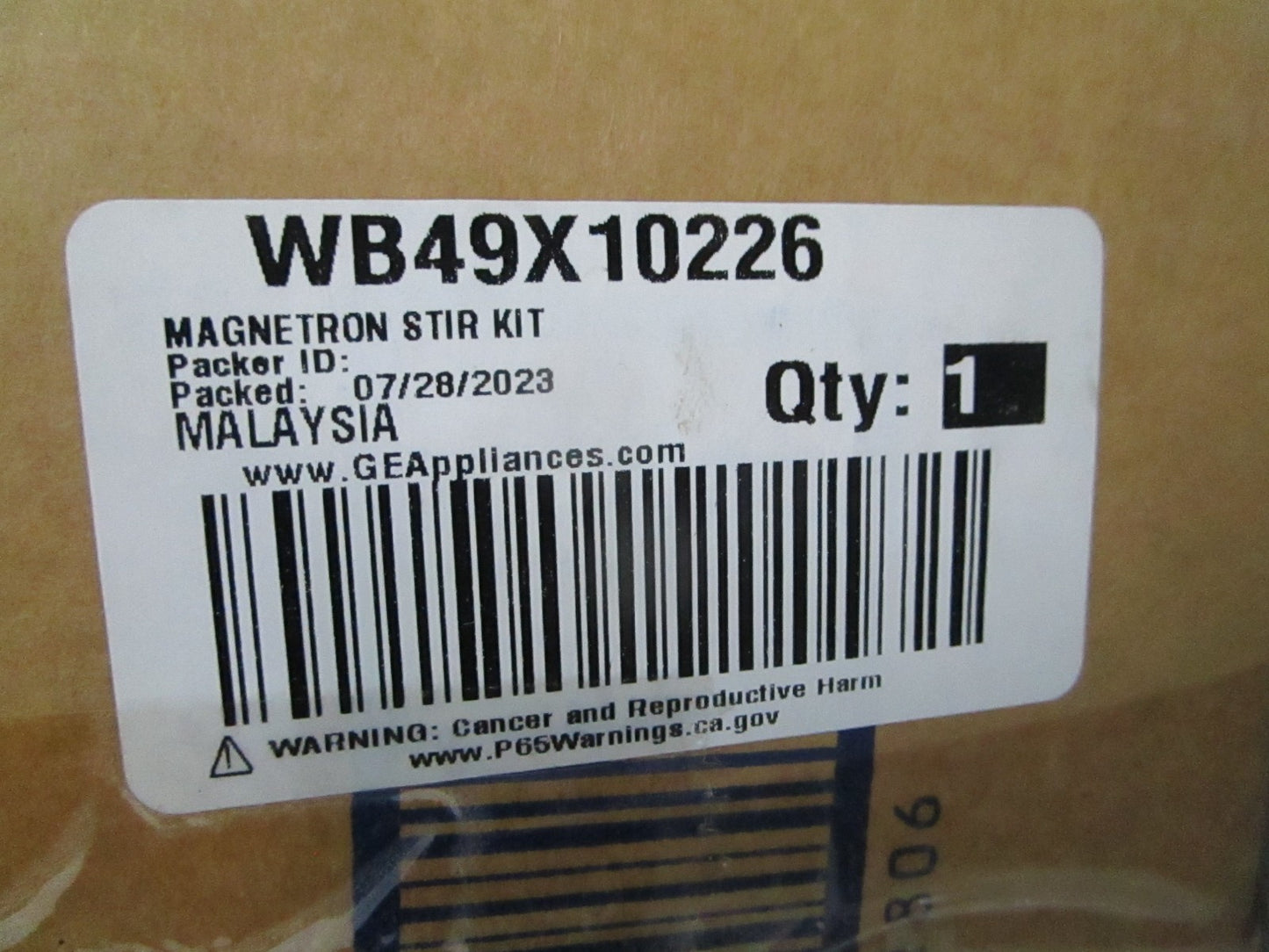 *NEW OEM* 0820 GE Microwave Magnetron & Stirrer WB49X10226
