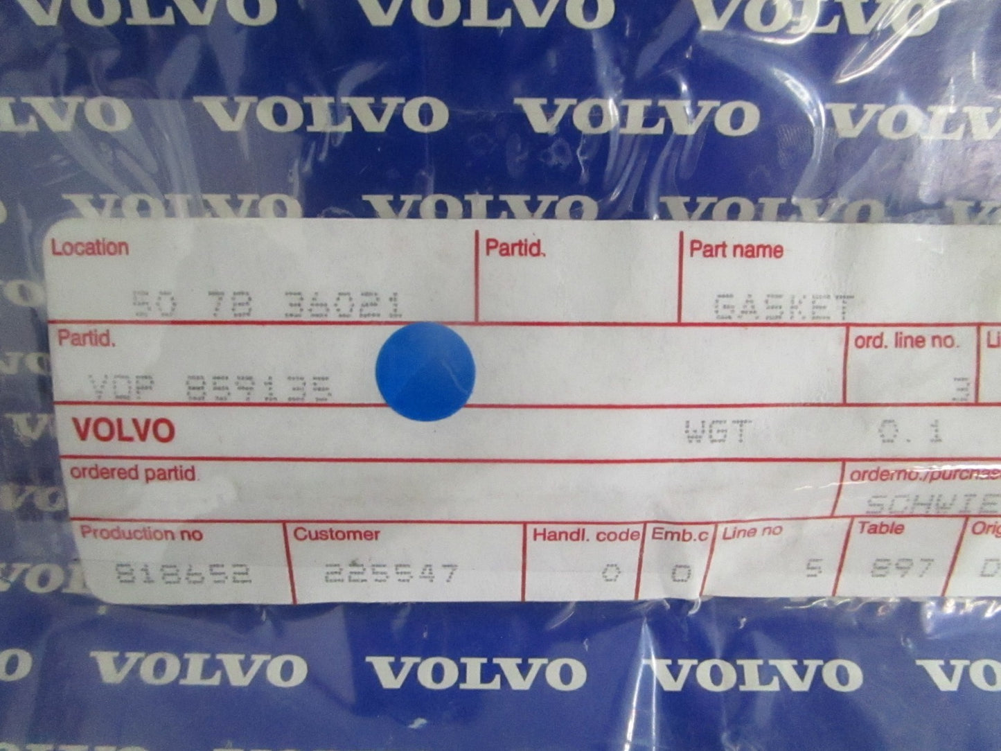 *NEW OEM* 0820 Volvo Penta Gasket 859135