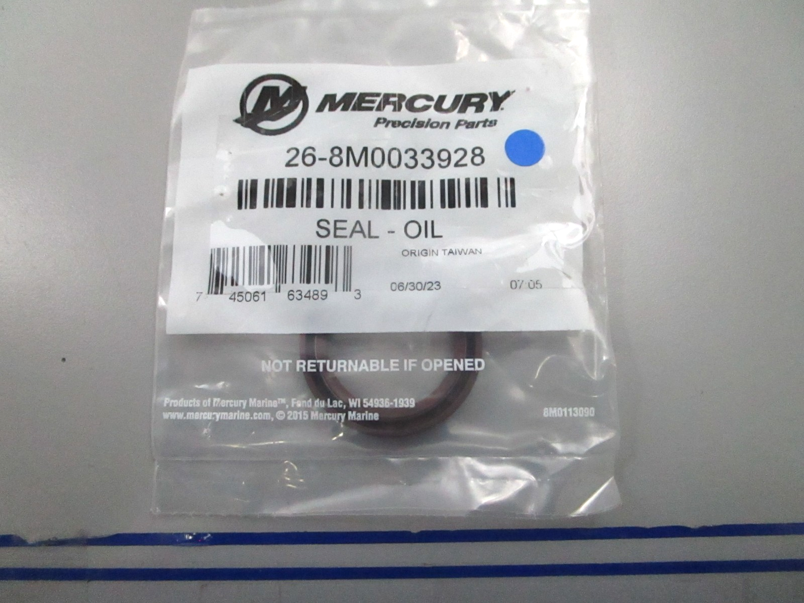 *NEW OEM* 0810 Mercury Quicksilver Oil Seal 26-8M0033928