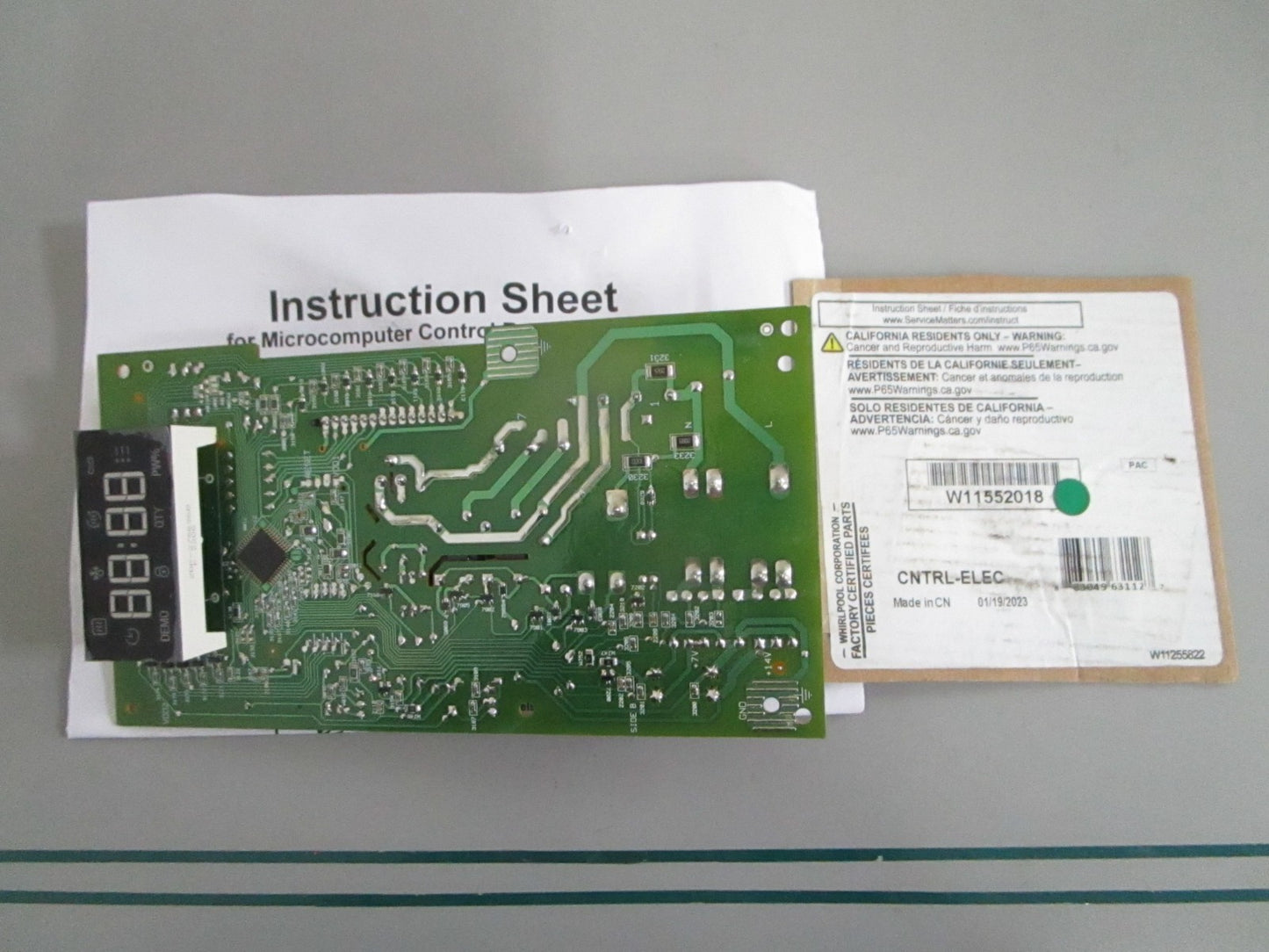Whirlpool NEW OEM Microwave Electronic Control Board W11552018 NOS Genuine 0820