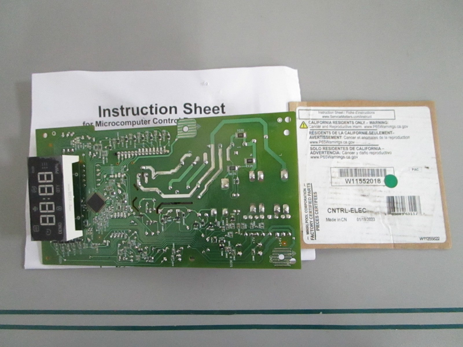 Whirlpool NEW OEM Microwave Electronic Control Board W11552018 NOS Genuine 0820