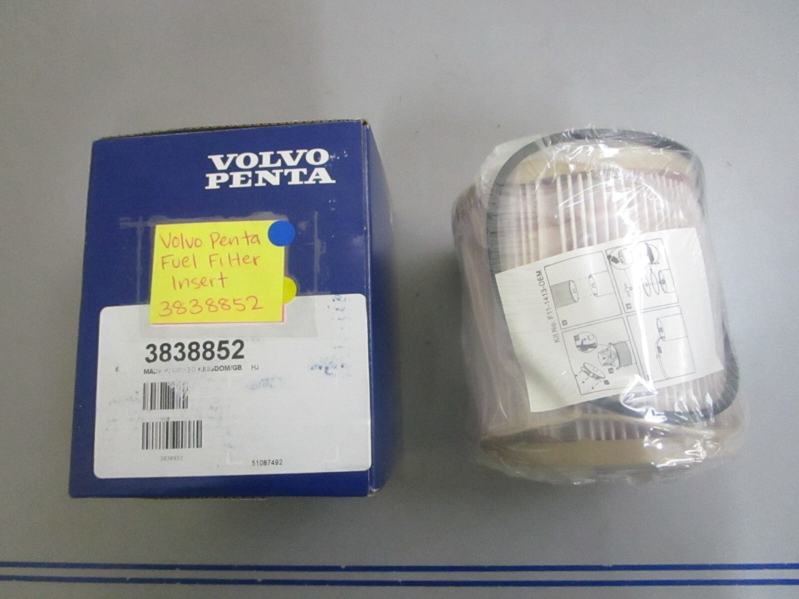 *NEW OEM* 0820 Volvo Penta Fuel Filter Insert 3838852