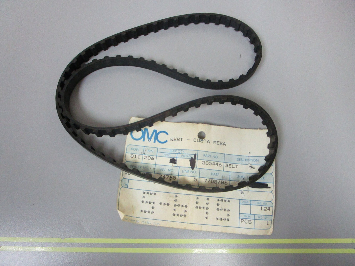 *NEW OEM* 0810 OMC Johnson Evinrude Belt 305446 0305446