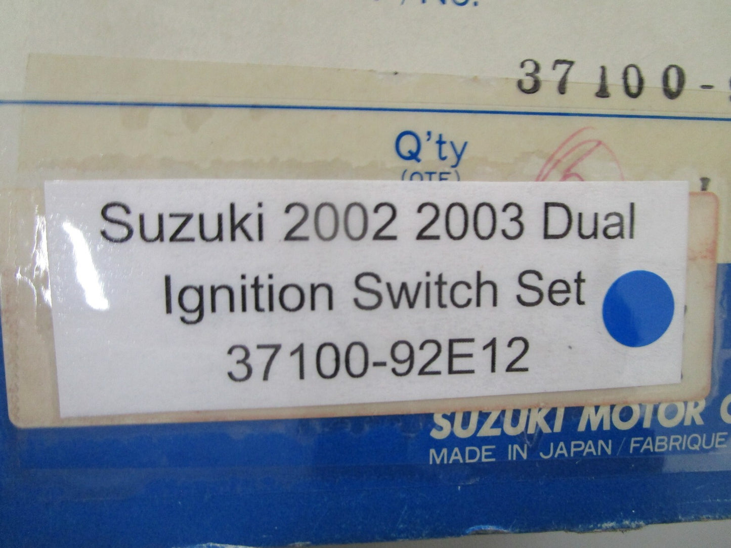 *NEW OEM* 0780 Suzuki 2002 2003 Dual Ignition Switch Set 37100-92E12