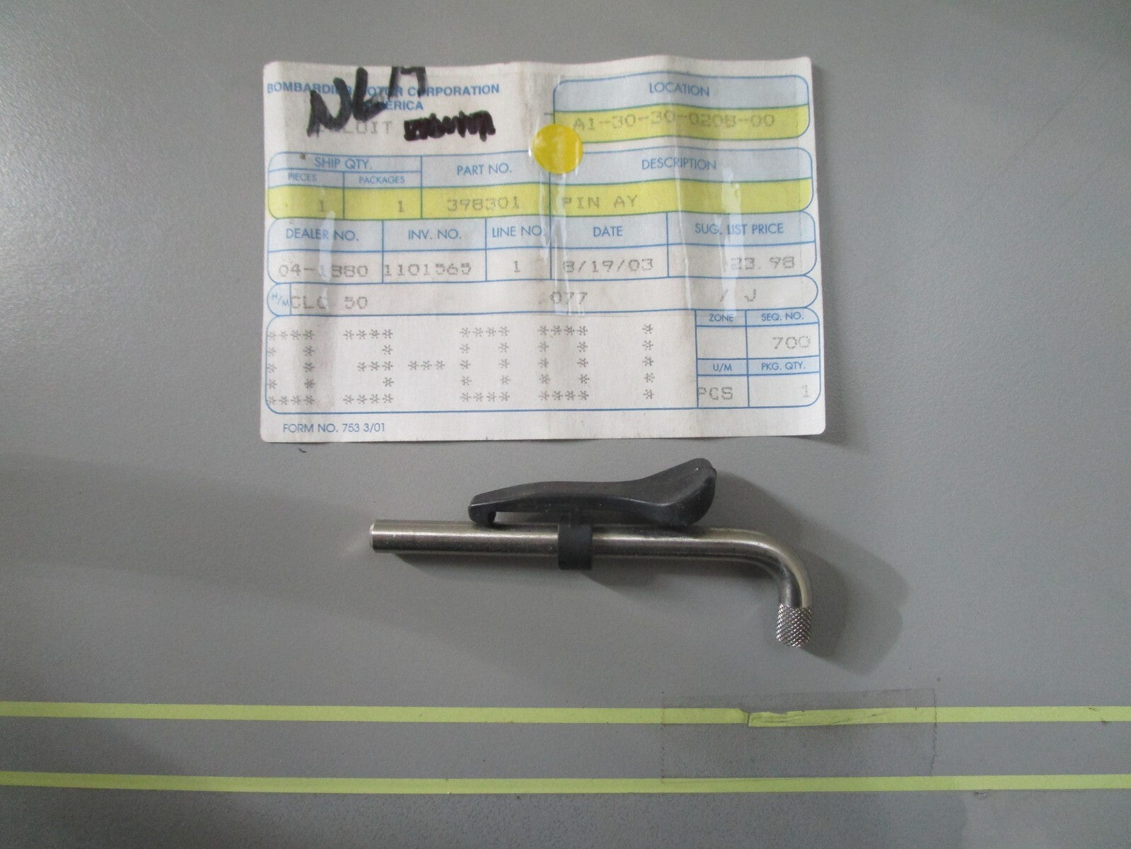 *NEW OEM* 0810 OMC Johnson Evinrude Pin Ay 398301 0398301