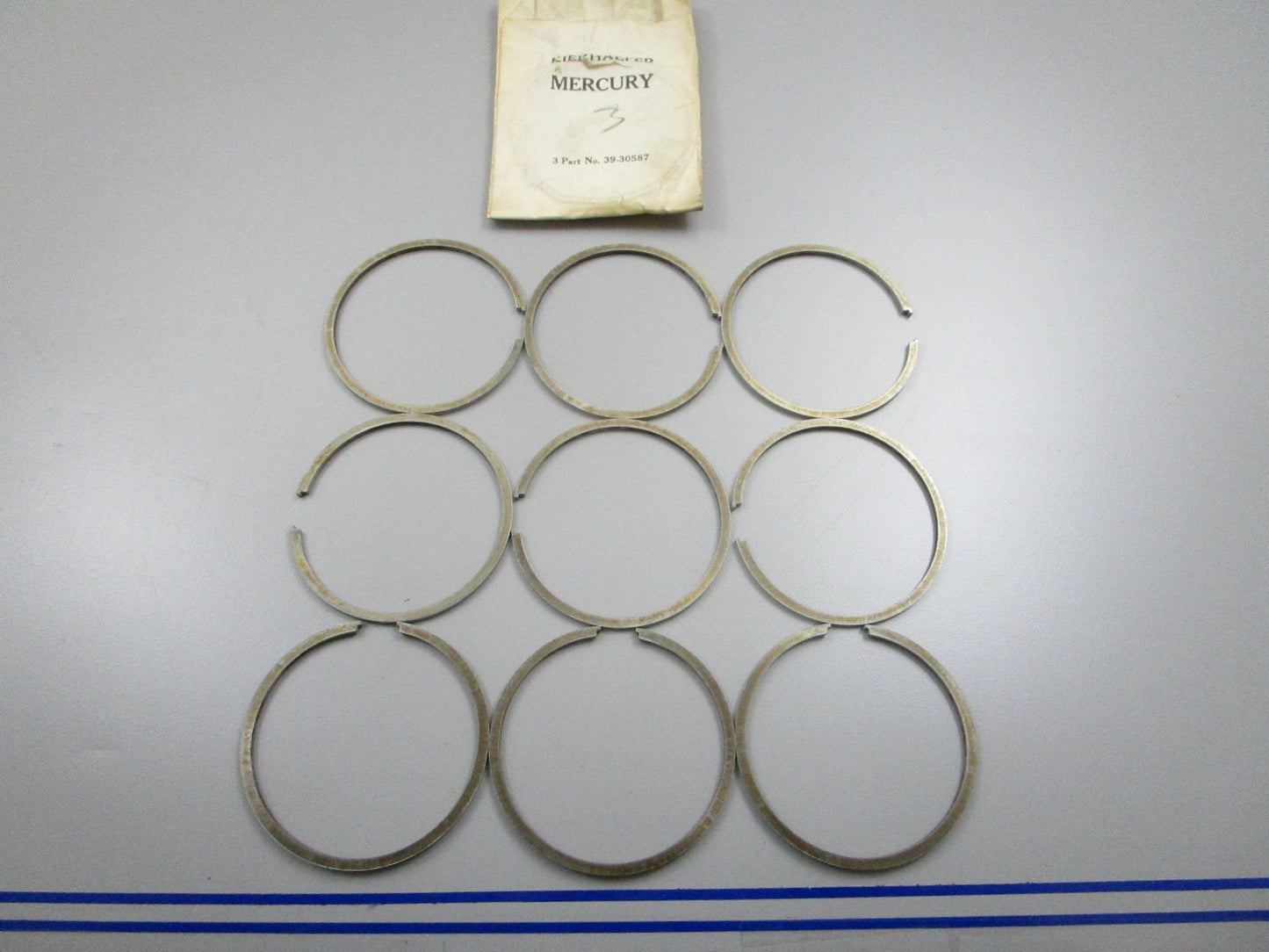 *NEW OEM* 0810 Mercury Quicksilver 9 Piston Ring Set 39-30587
