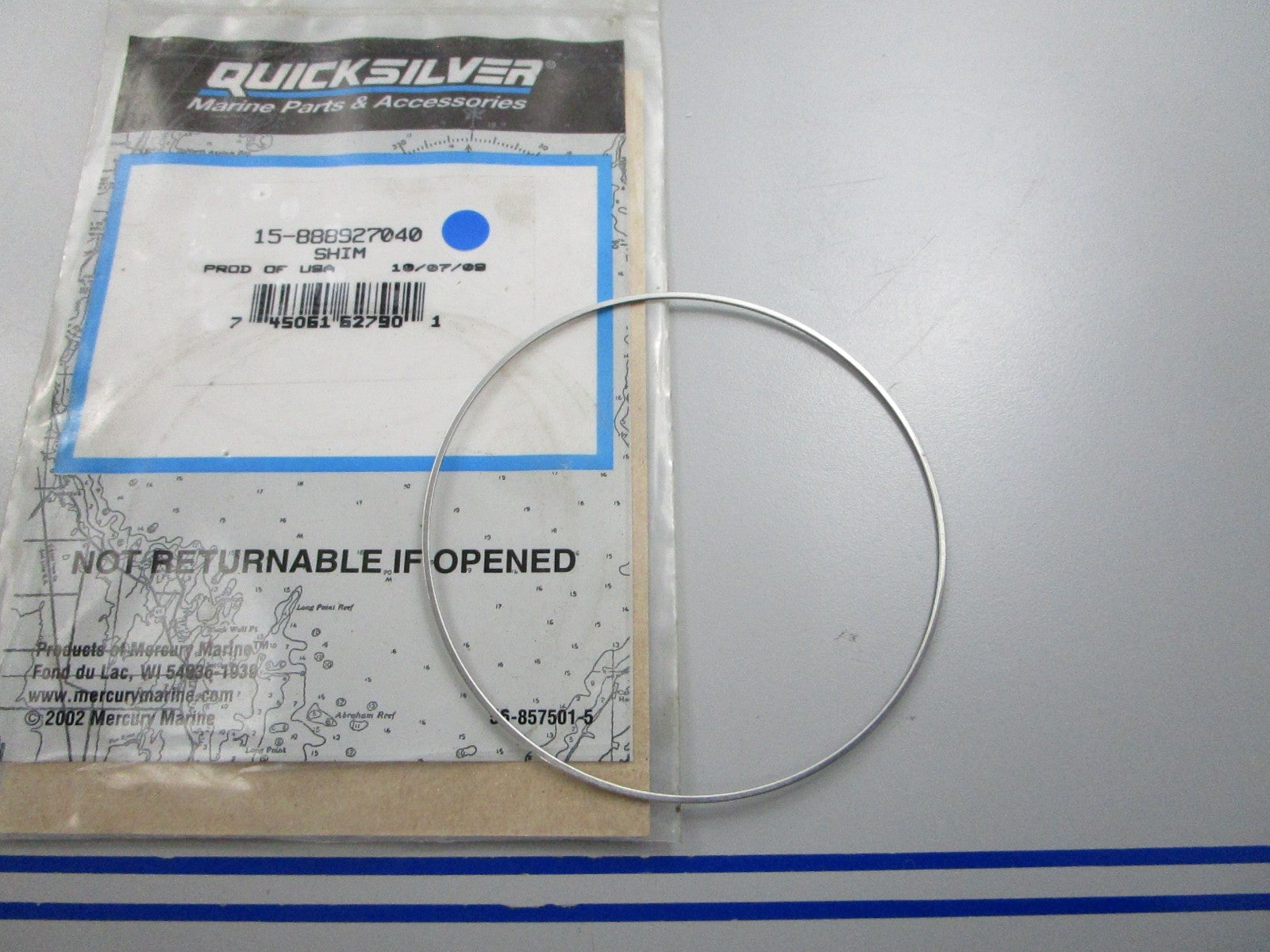 NEW OEM 15-888927040 Mercury Quicksilver Shim 0810