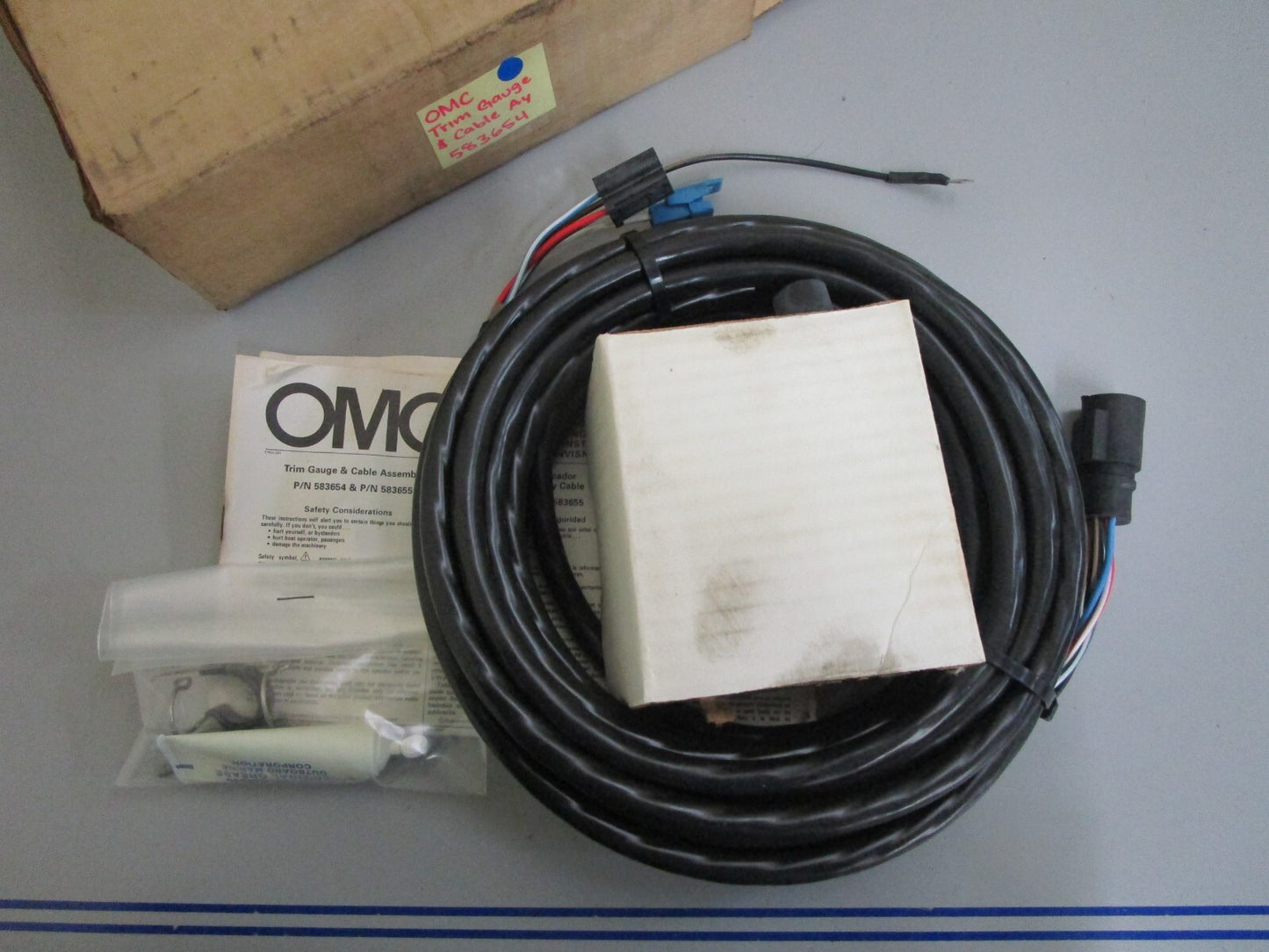 *NEW OEM* 0820 OMC Johnson Evinrude Trim Gauge & Cable Ay 583654 0583654