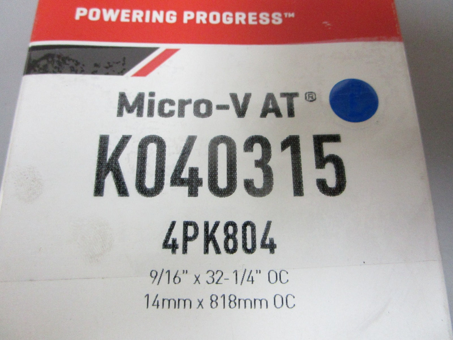 NEW K040315 Gates Micro-V 9/16" x 32 ¼" Serpentine Belt 0720