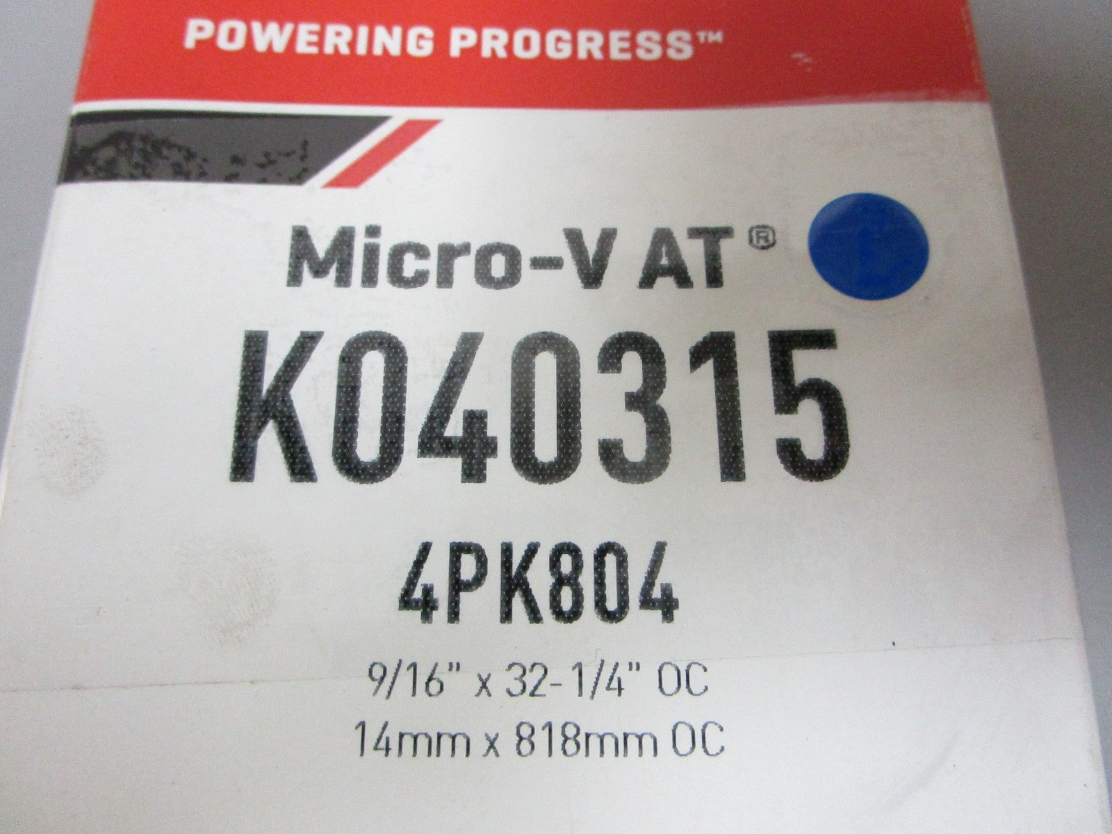 NEW K040315 Gates Micro-V 9/16" x 32 ¼" Serpentine Belt 0720
