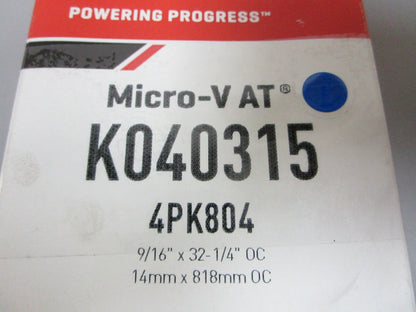 NEW K040315 Gates Micro-V 9/16" x 32 ¼" Serpentine Belt 0720