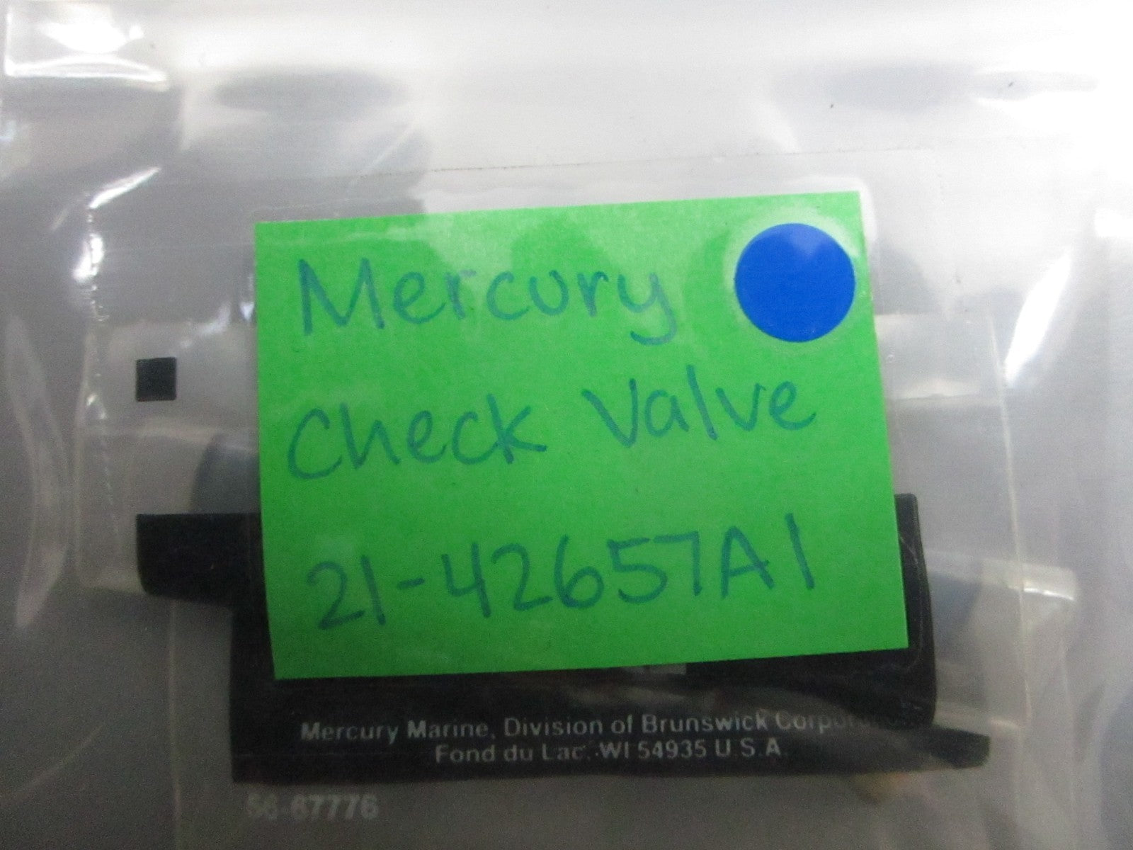 *NEW OEM* 0810 Mercury Quicksilver Check Valve 21-42657A1