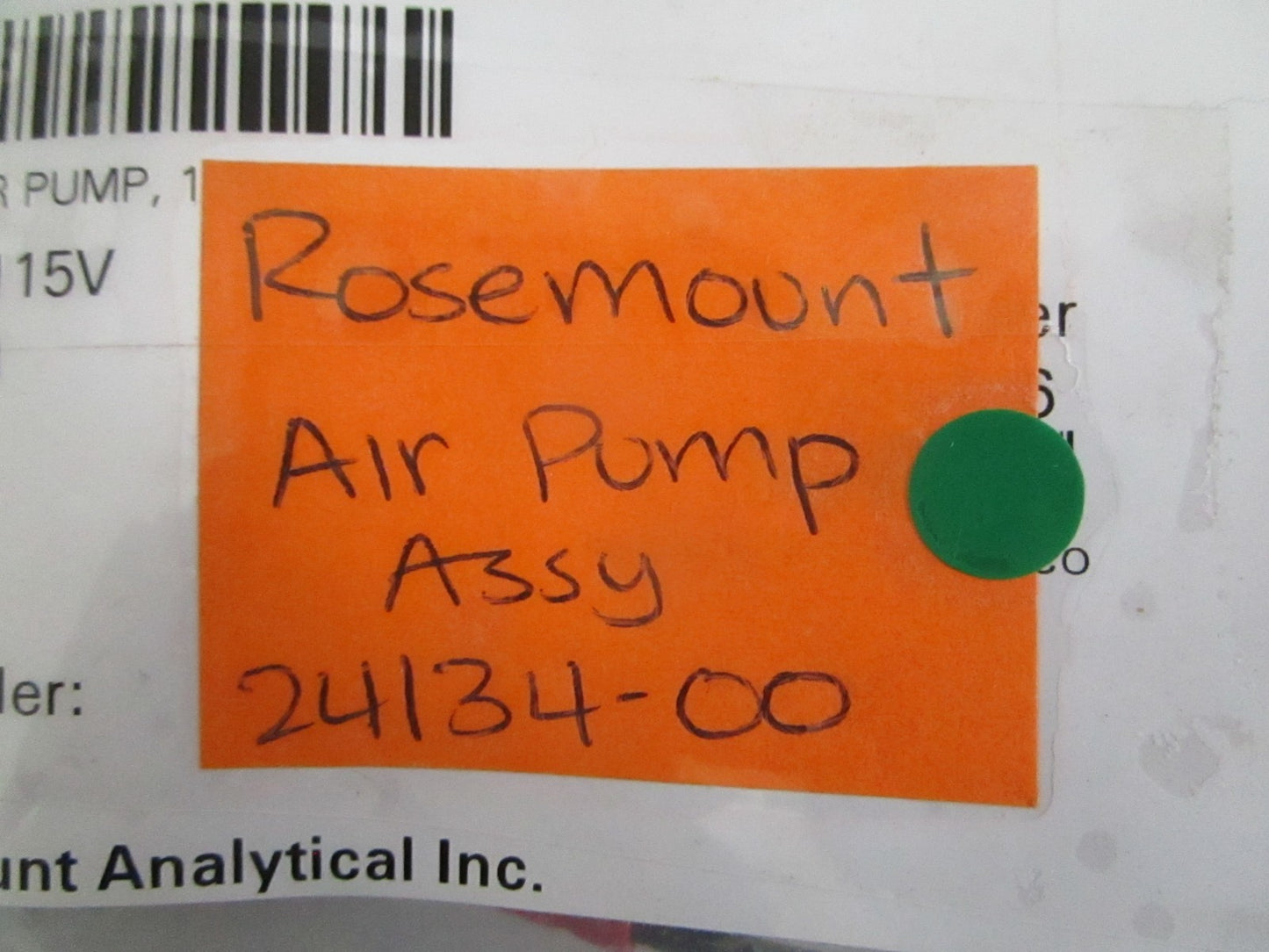 Rosemount Analytical 24134-00 Air Pump Assy 115V NOS Genuine NEW OEM 0820