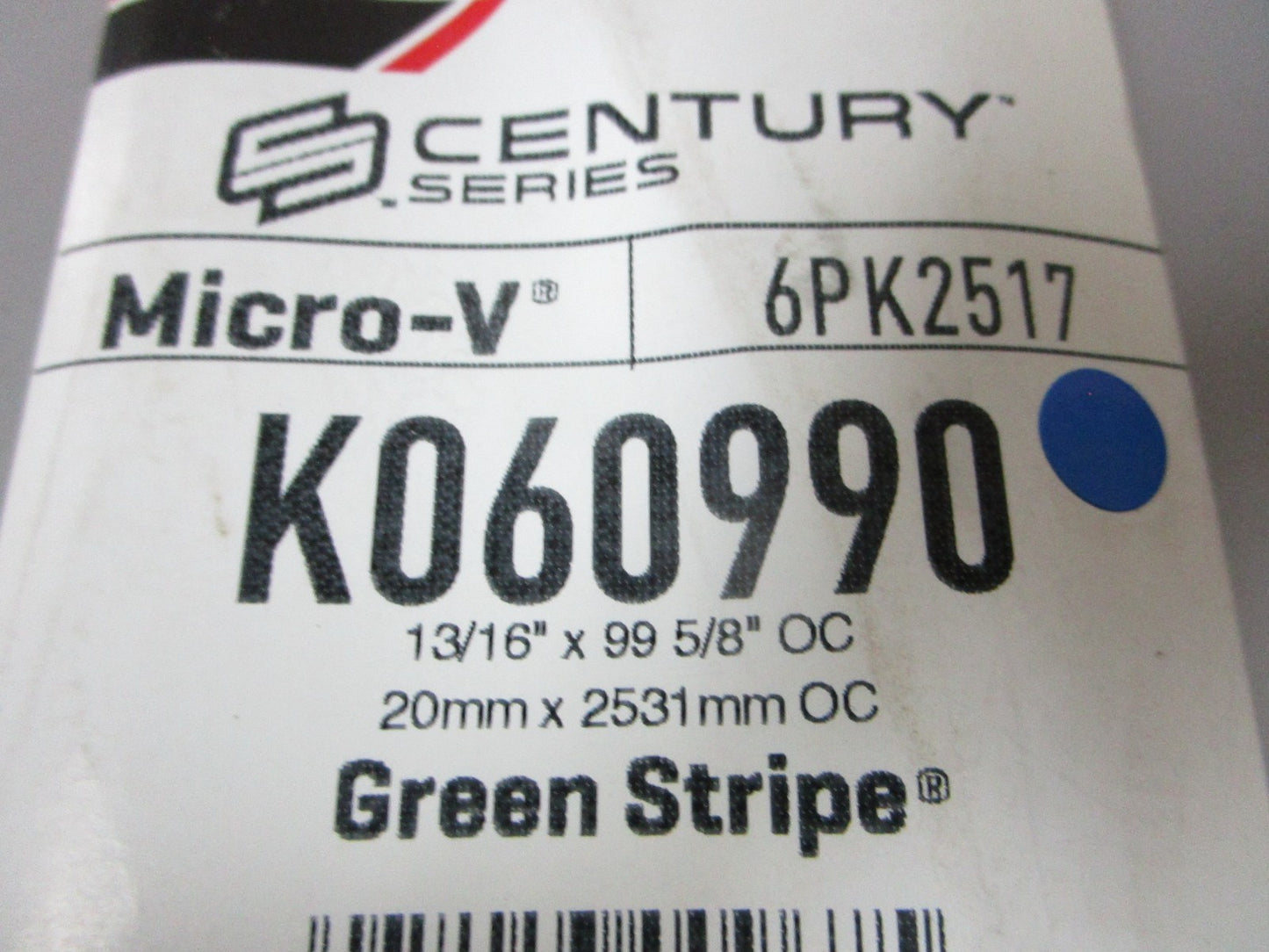 NEW K060990 Gates Micro-V Green Stripe 13/16" x 99 ⅝" Serpentine Belt 0720