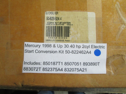*NEW OEM* 0720 Mercury 30 40 hp 1998 & Up Electric Start Conversion Kit 822462A4