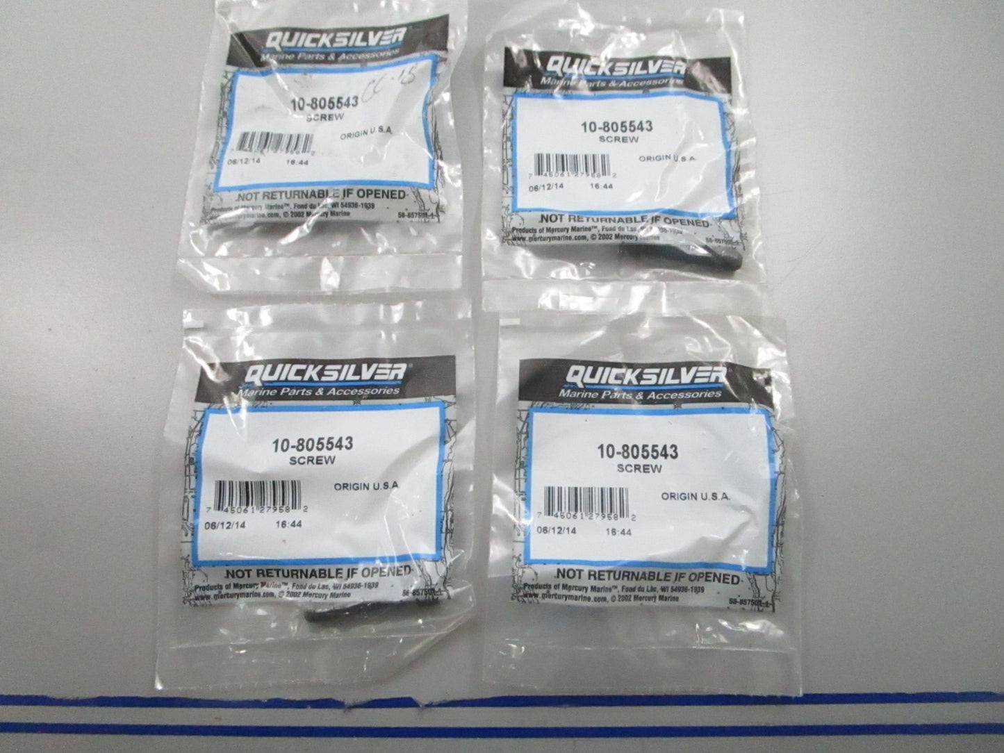 *NEW OEM* (LOT OF 4) 0810 Mercury Quicksilver Screw 10-805543