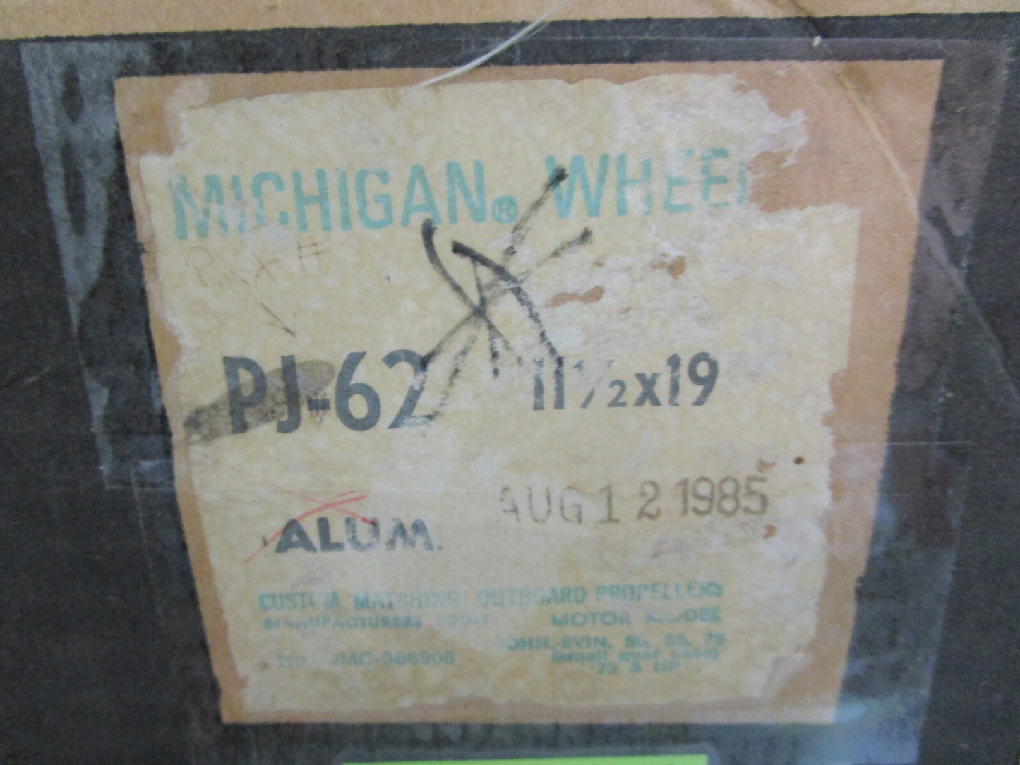 *NEW* 0820 Michigan 50, 55, 75HP 11½ × 19 Propeller PJ-62 Replaces: 386908
