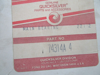*NEW OEM* 0810 Mercury Quicksilver Main Bearing 74314A 4
