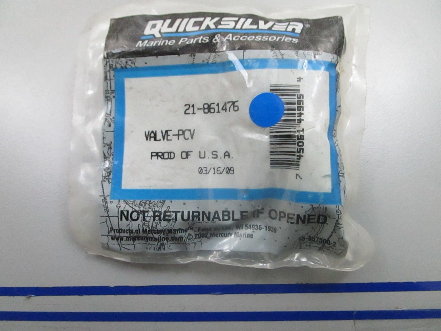 *NEW OEM* 0810 Mercury Quicksilver PCV Valve 21-861476