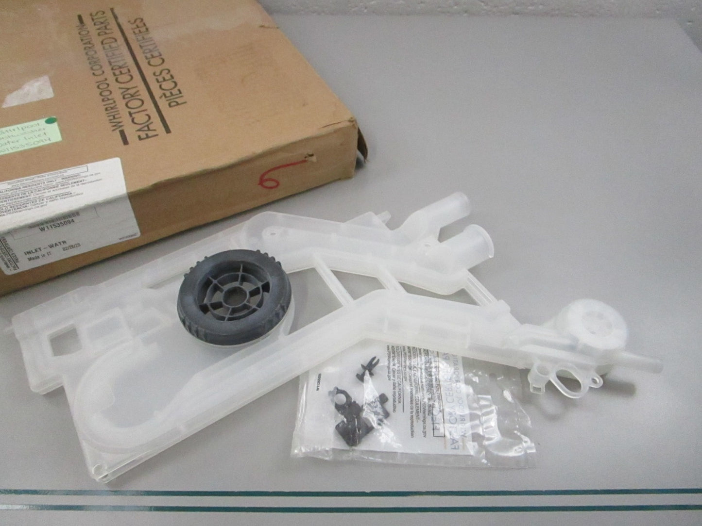 NEW OEM W11535094 Whirlpool Dishwasher Water Inlet 0810