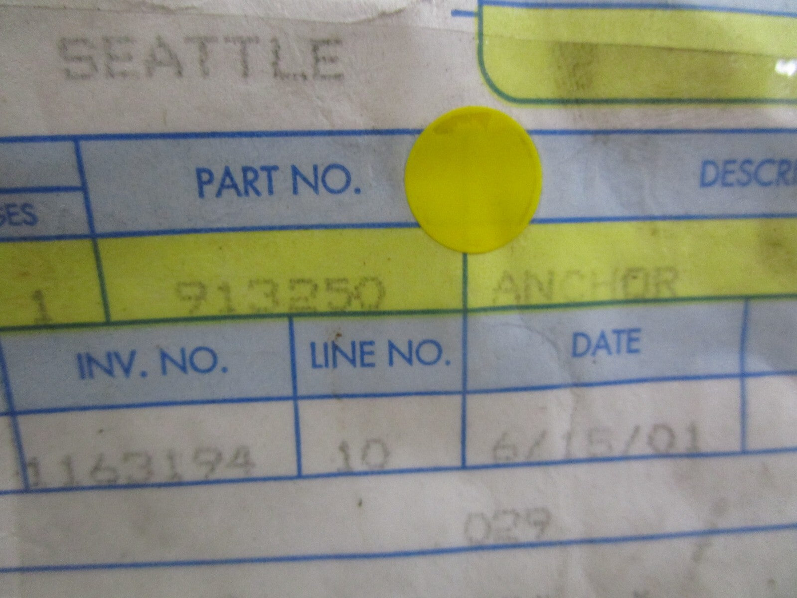 *NEW OEM* 0810 OMC Johnson Evinrude Anchor 913250 0913250