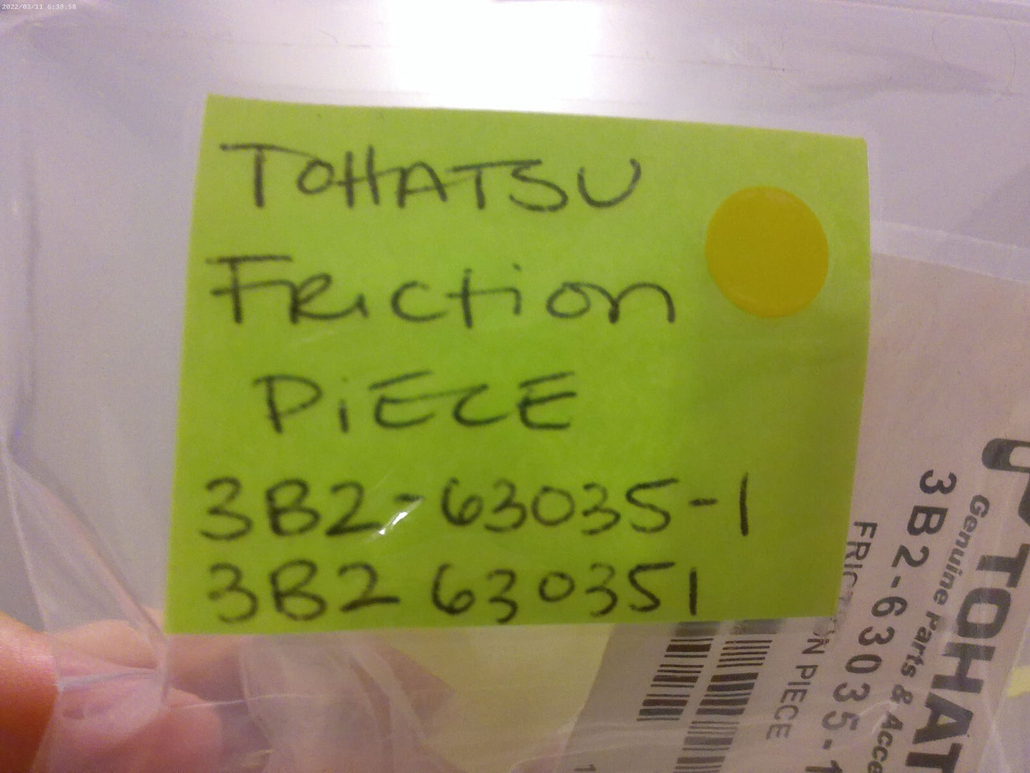 *NEW OEM* 0810 Tohatsu Friction Piece 3B2-63035-1 3B2630351