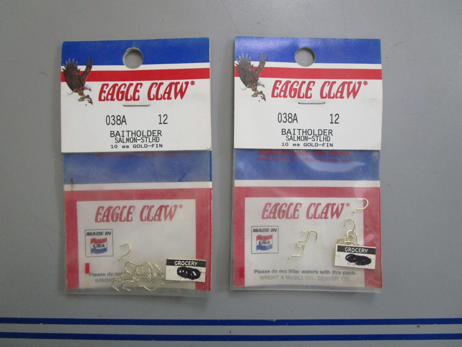 *NEW* 0770 (LOT OF 2) Eagle Claw Size 12 Salmon Egg Hook 038A