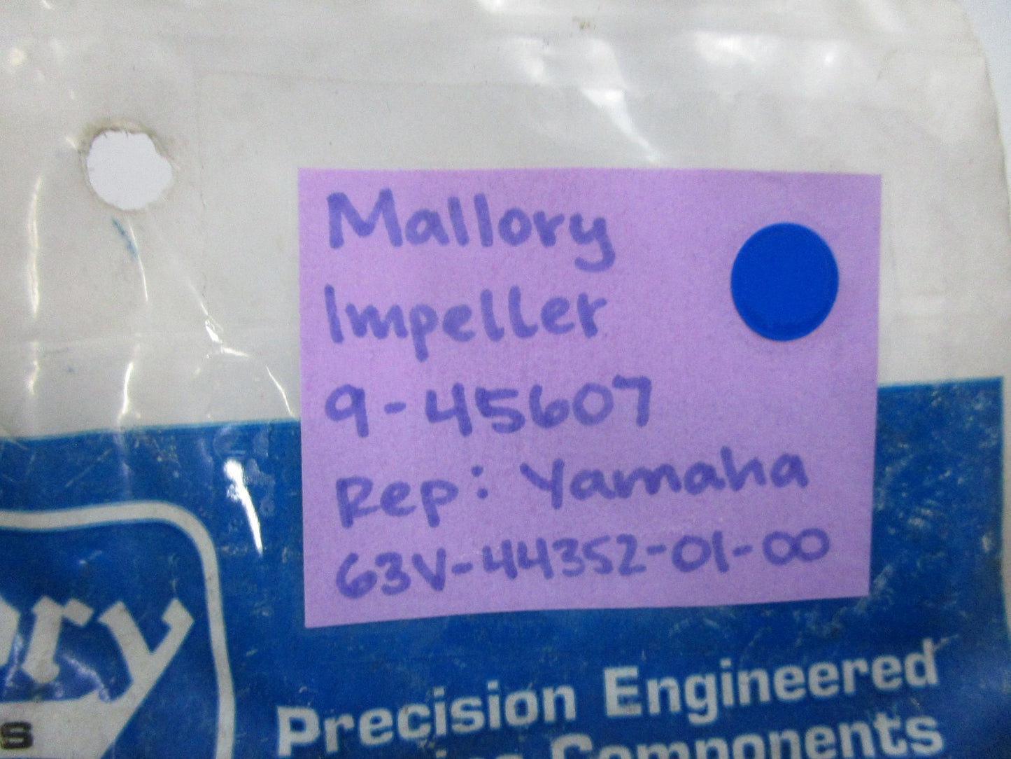 NEW 9-45607 Replaces: Yamaha 63V-44352-01-00 Mallory Impeller 0810