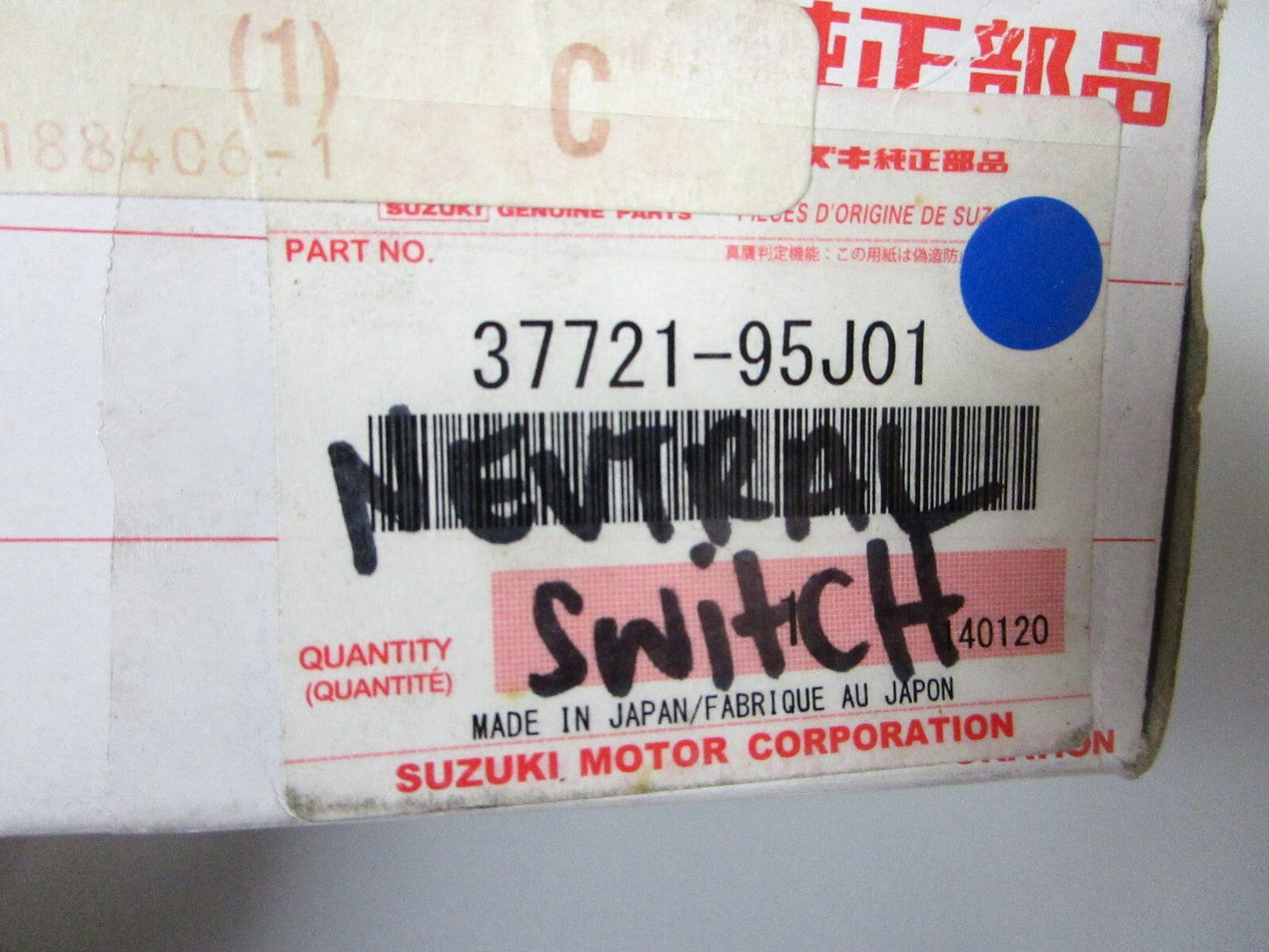 *NEW OEM* 0720 Suzuki Neutral Switch 37721-95J01