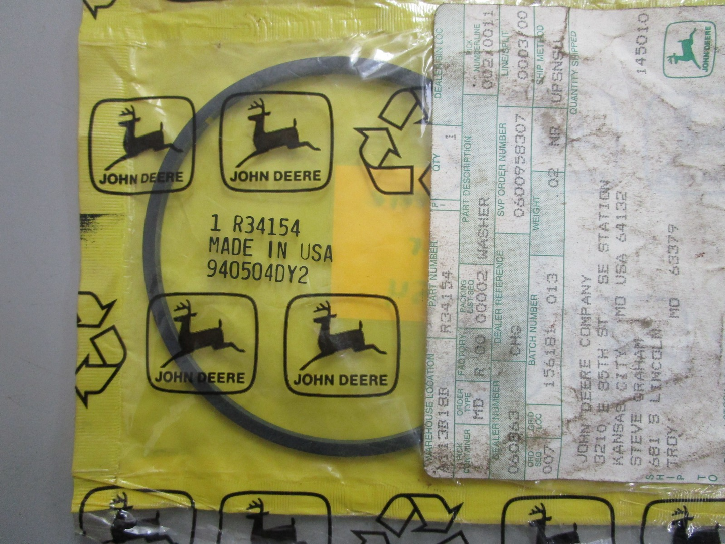 *NEW* 0770 John Deere Washer R34154