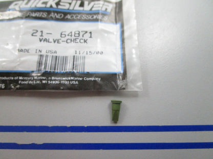 NEW OEM 21-64871 Mercury Quicksilver Check Valve 0810