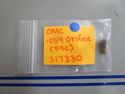 *NEW OEM* 0810 OMC Johnson Evinrude .059 Orifice (59C) 317330 0317330