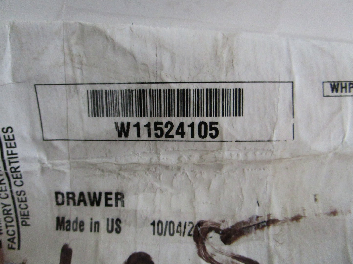 Whirlpool NEW OEM Washer Dispenser Drawer W11524105 Maytag NOS Genuine Part 0820