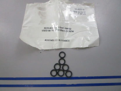 NEW (LOT OF 7) 18-4253-9 Replaces: OMC 336982 Sierra Drain Screw O-Ring 0810