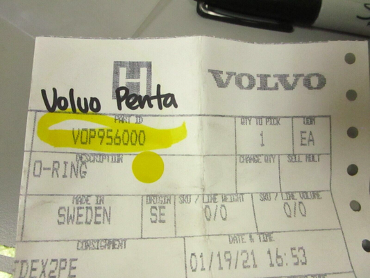 *NEW OEM* 0750 Volvo Penta O-RING 956000