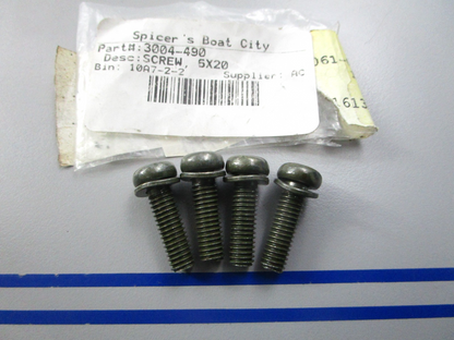 NEW OEM (LOT OF 4) 3004-490 Arctic Cat Screw w/ Washer 0810