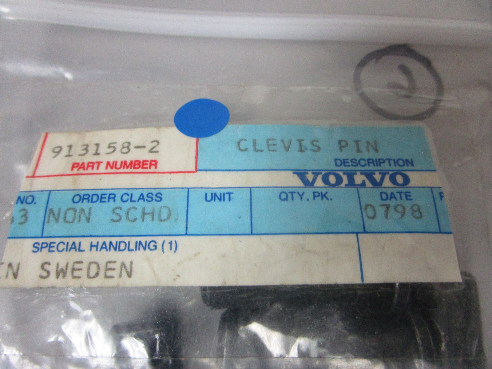 *NEW OEM* 0810 Volvo Penta Clevis Pin 913158-2